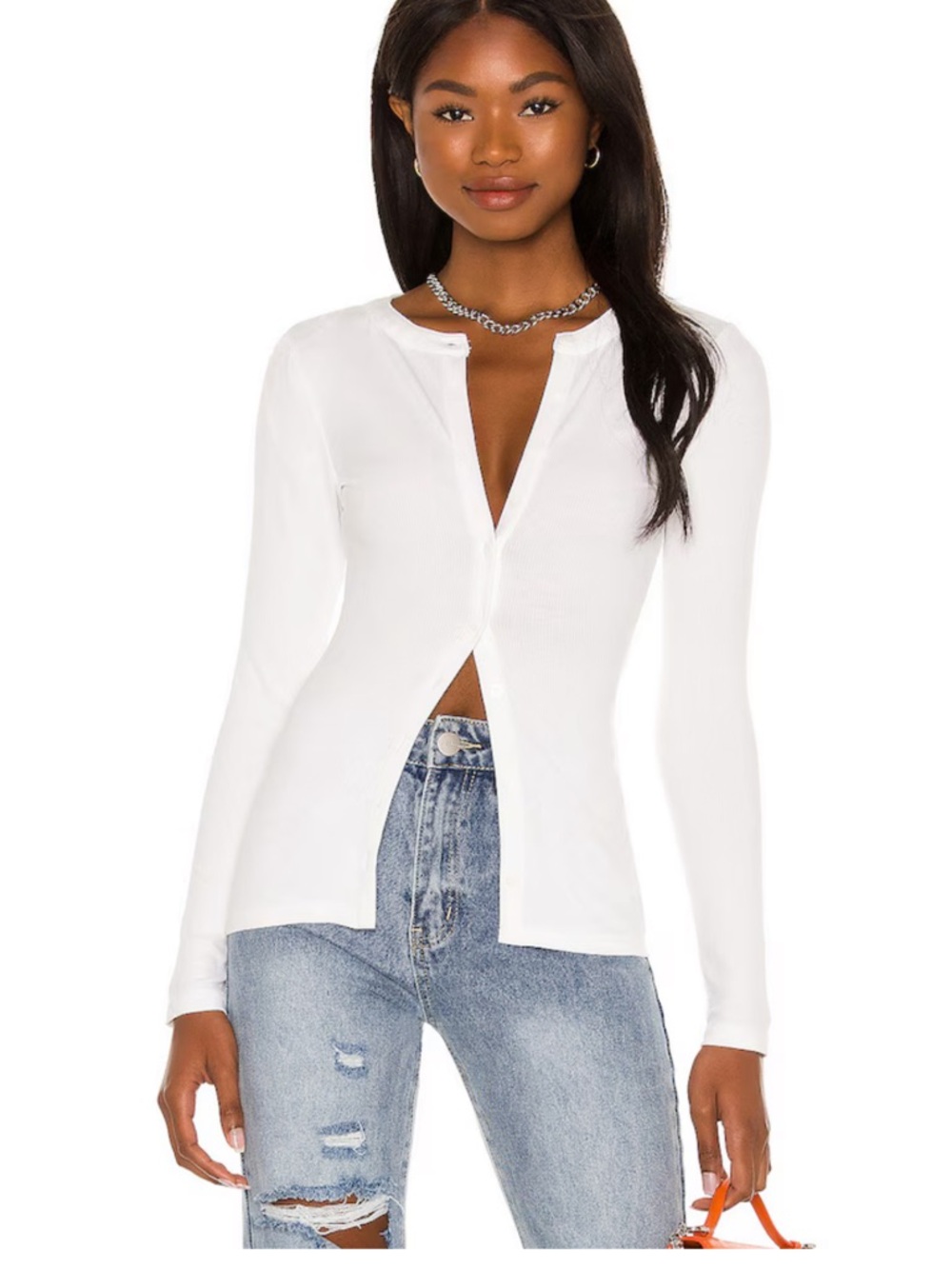 NWT Superdown Revolve Clothing Women’s White button down Sasha Cardigan medium